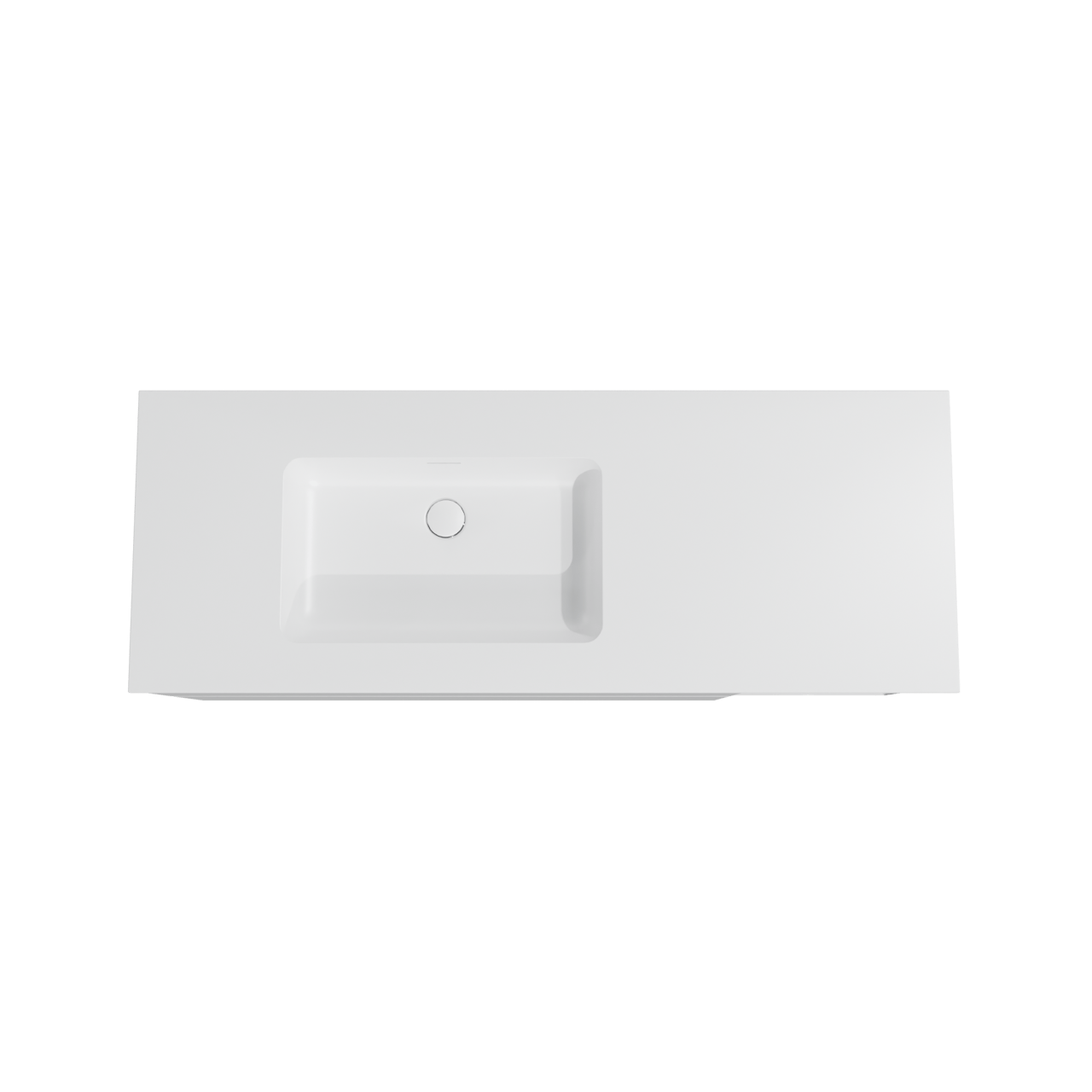 Storke Edge zwevend badmeubel 140 x 52 cm hoogglans wit met Mata asymmetrisch linkse wastafel in solid surface mat wit