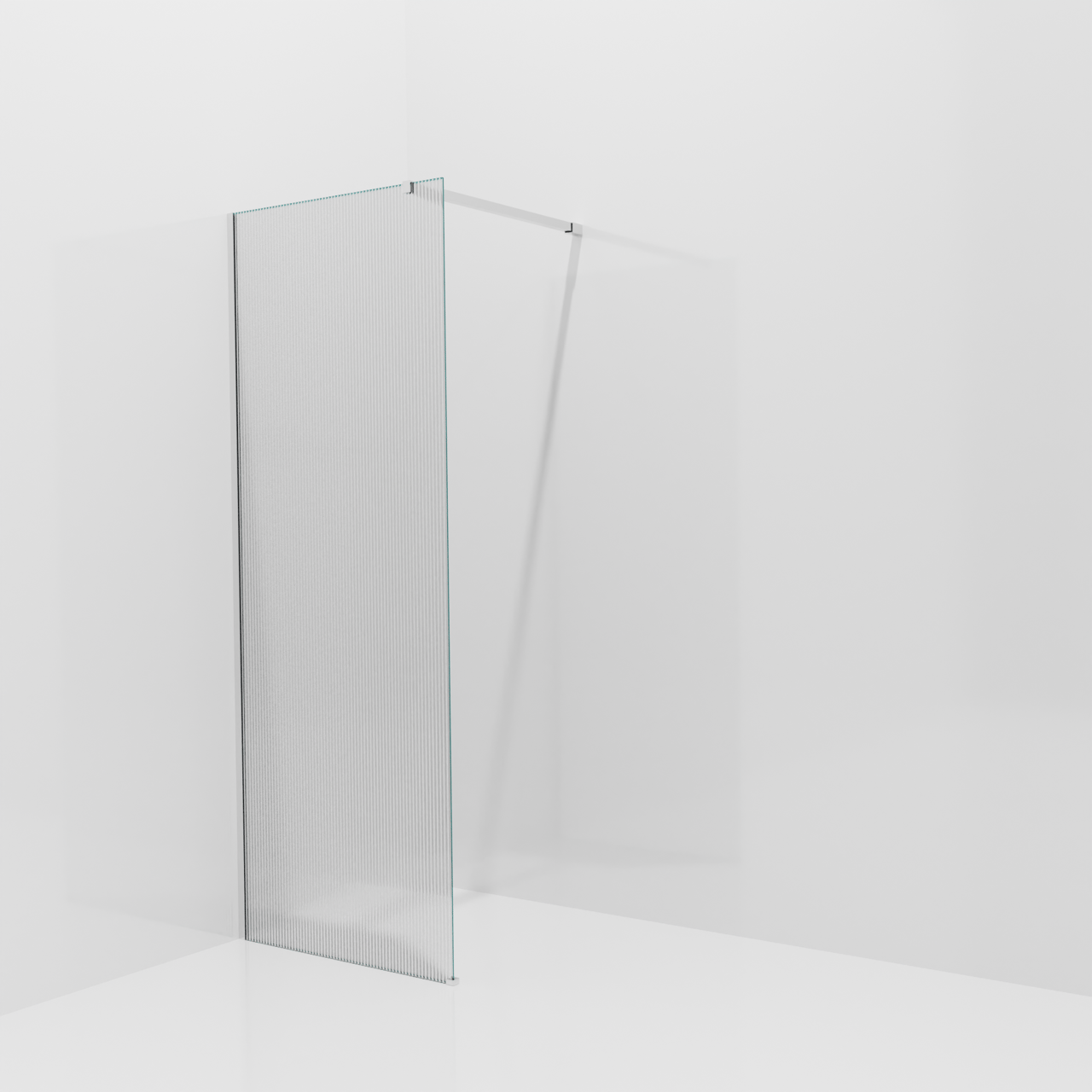 Balmani Modular Walk-In Dusche: 80 x 200 cm, Ribs, inklusive Coating, Profil Chrom glänzend