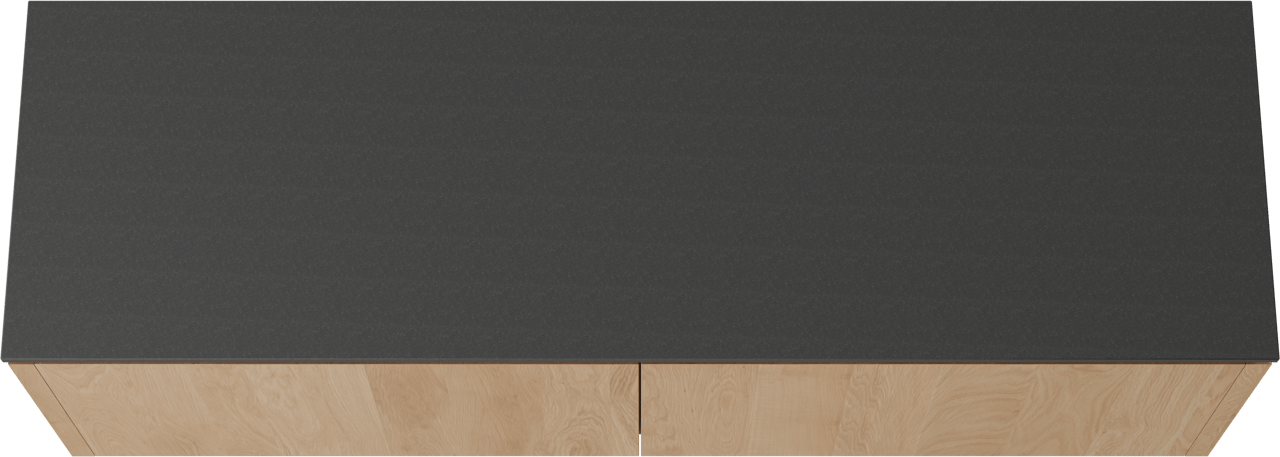 Balmani Eclips zwevend badkamermeubel 180 x 55 cm Natuur eik met Stretto enkel of dubbel tablet in Graniet zwart