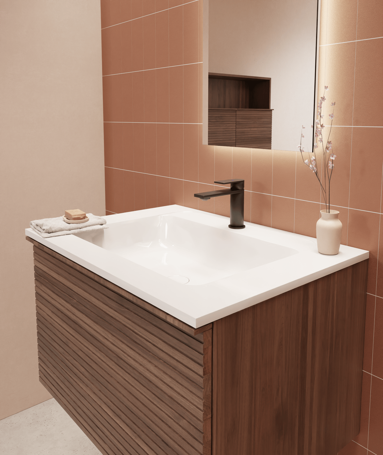 Balmani Tablo Strada plan simple marbre composite Blanc Brillant 75 x 55 cm