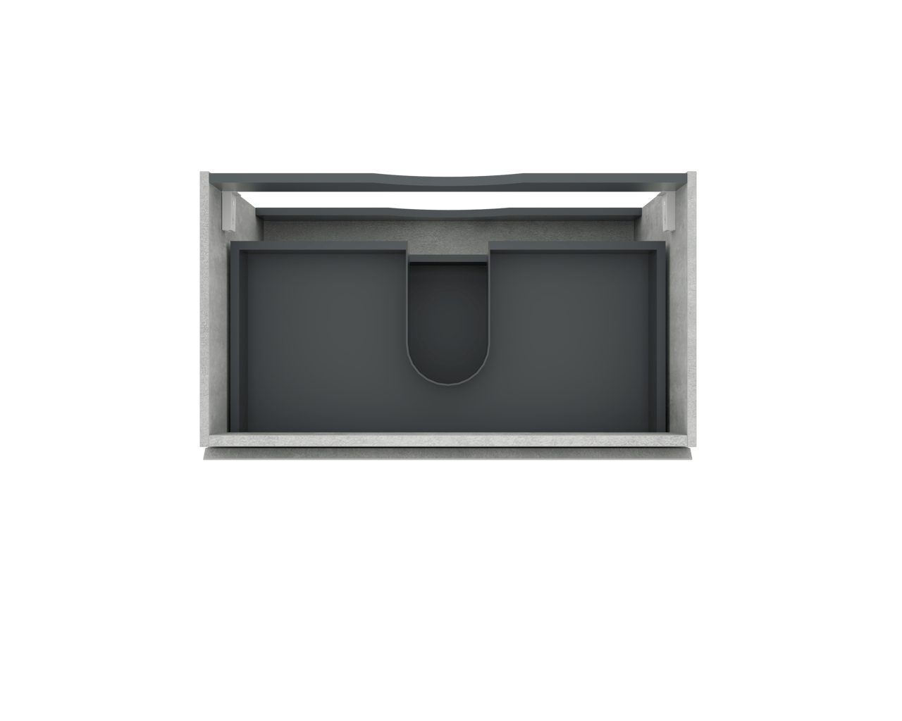 Linie Lado meuble sous-vasque suspendu 80 x 46 cm béton gris foncé 2 tiroirs