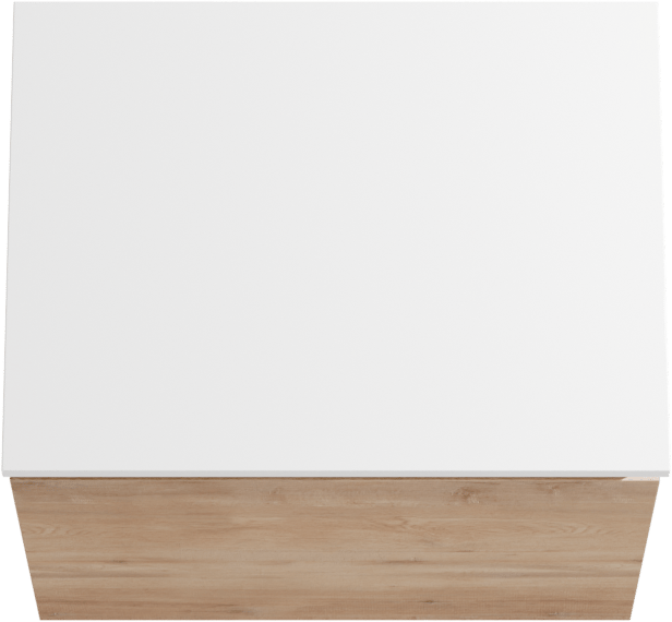 Linie Lado meuble salle de bains suspendu 60 x 46 cm chêne naturel avec Lado tablette simple en marbre composite blanc brillant