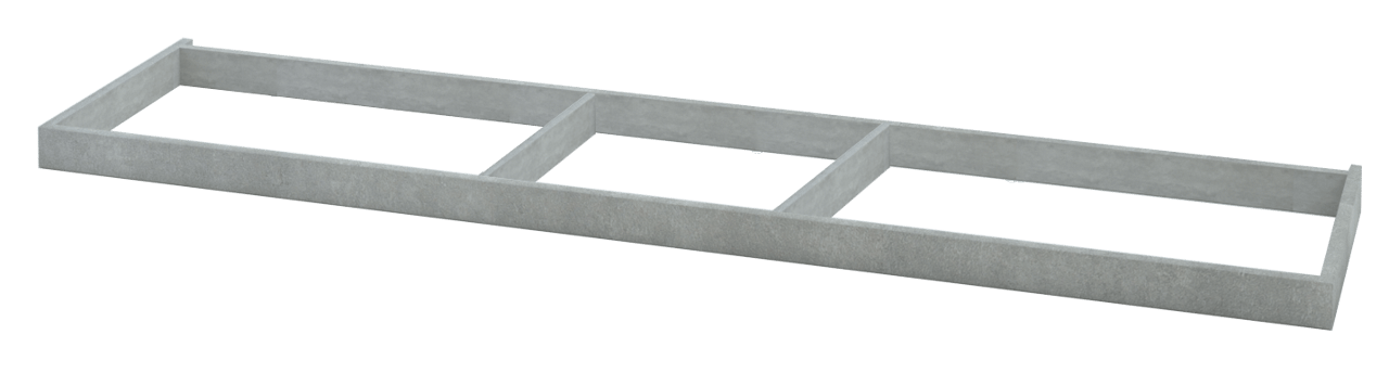 Balmani Lucida socle pour meuble sous-lavabo béton gris argent 180 x 55 cm