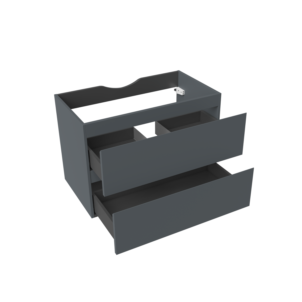 Linie Lado meuble sous-vasque suspendu 80 x 46 cm bleu anthracite 2 tiroirs