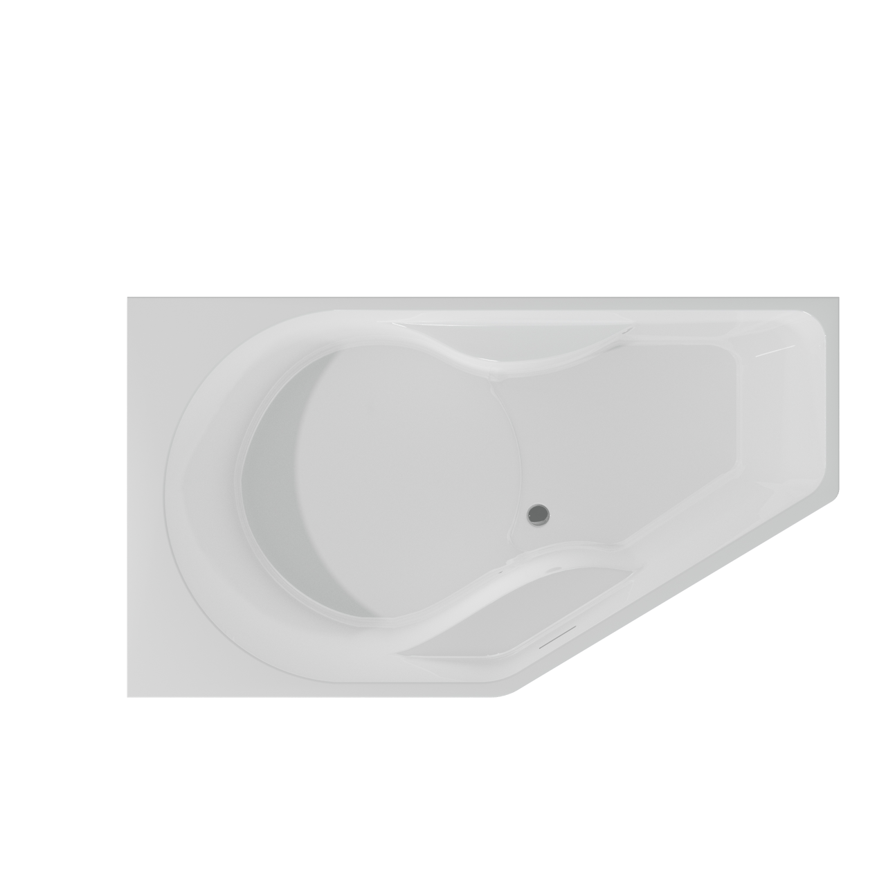 Luca Varess Pico 1-Personen-Eckbadewanne: links, 160 x 90 cm, Acryl, Weiß Glänzend