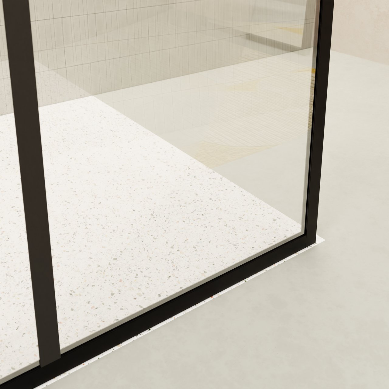 Balmani Framed Plus douche à l'italienne 120 x 210 cm verre crossed, avec coating, profil noir