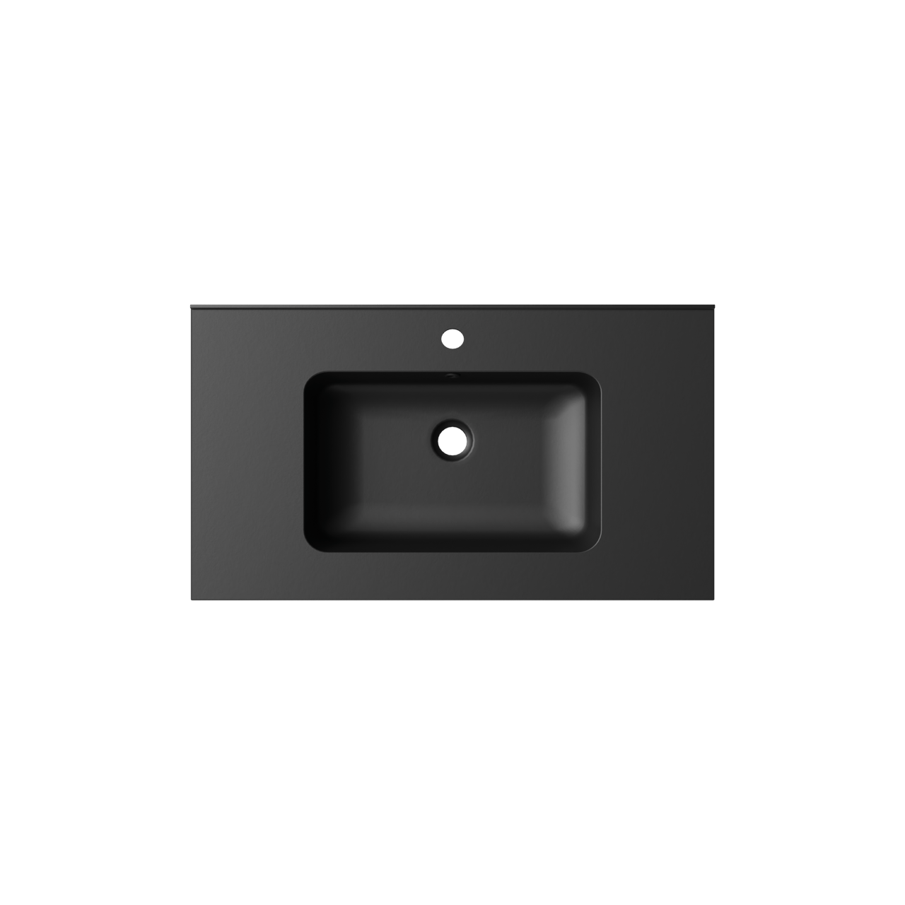 Linie Vano plan simple marbre composite Noir Mat 80 x 46 cm