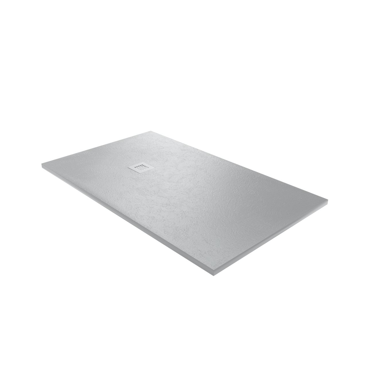 Balmani Vega douchebak 160 x 90 cm composietmarmer donkergrijs leisteenstructuur