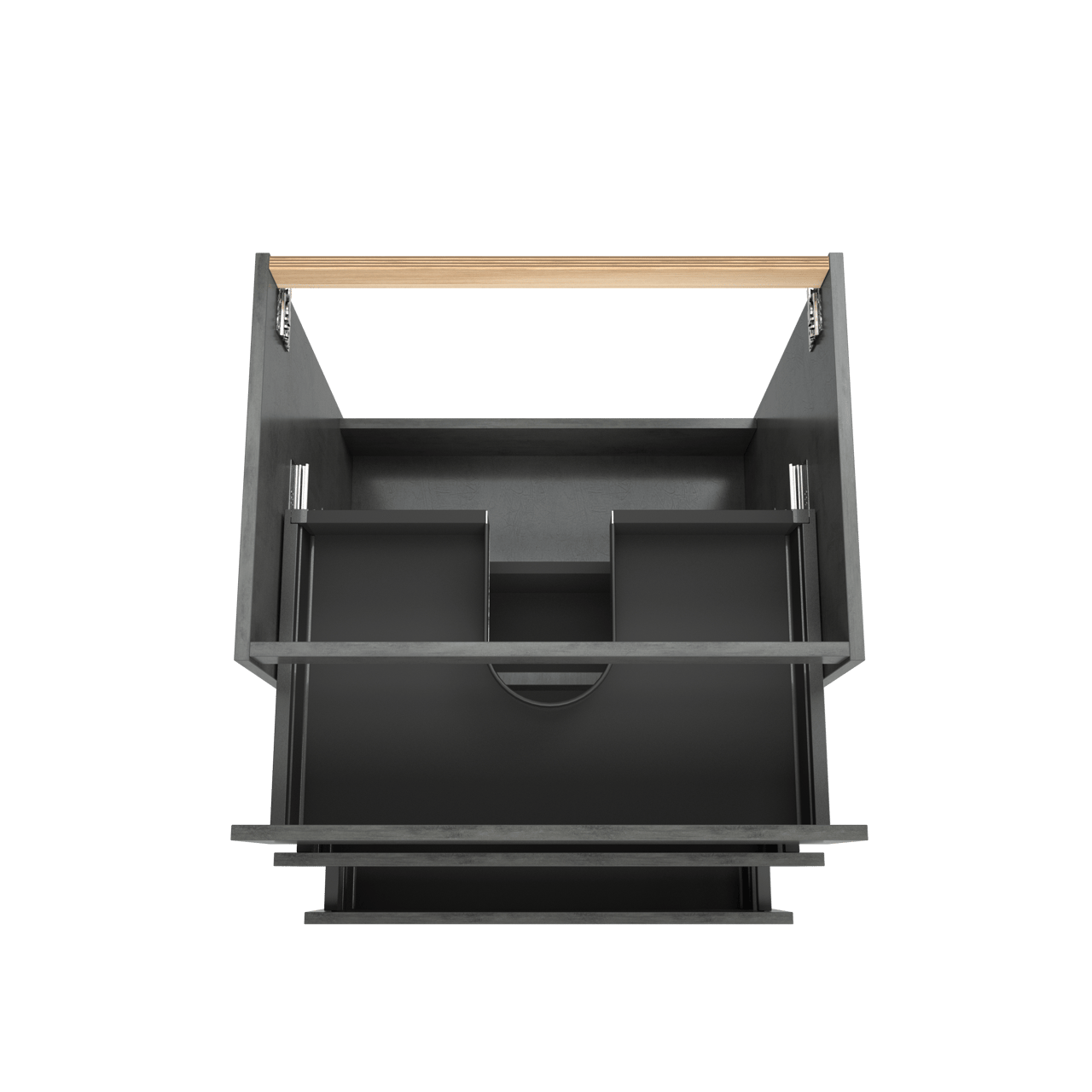 Balmani Lucida staande wastafelonderkast 75 x 55 cm beton donkergrijs 3 lades