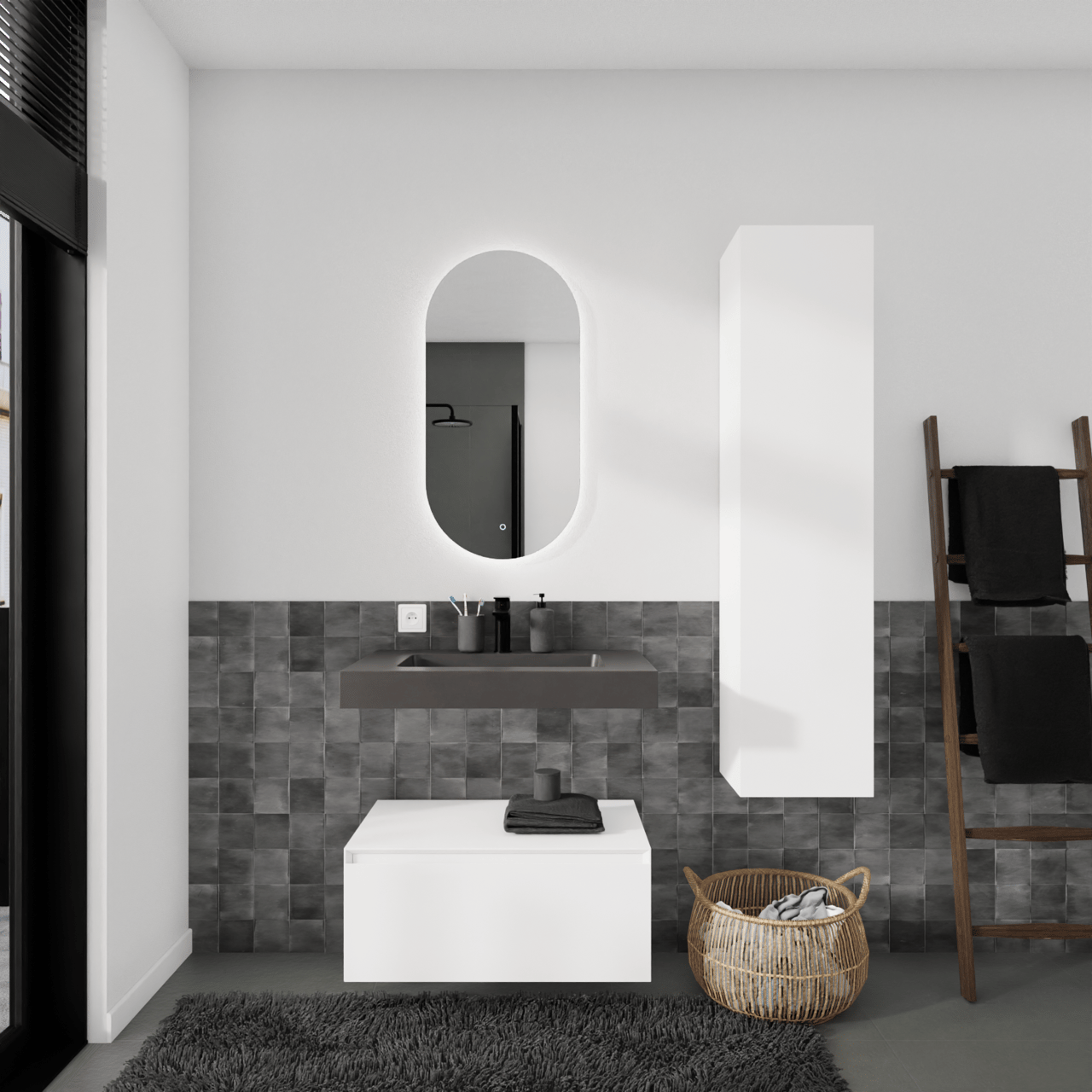 Storke Edge Modulo zwevende wastafelonderkast 75 x 48 cm mat wit 1 lade