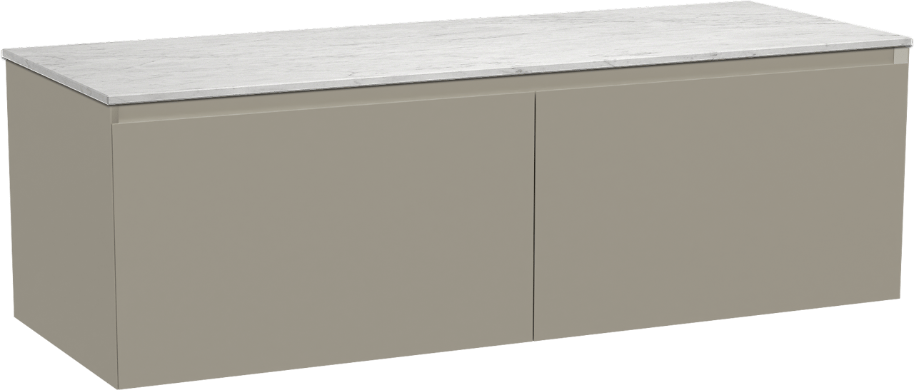 Balmani Idra zwevend badmeubel 150 x 55 cm steengrijs met Stretto enkel of dubbel wastafelblad in marmer carrara