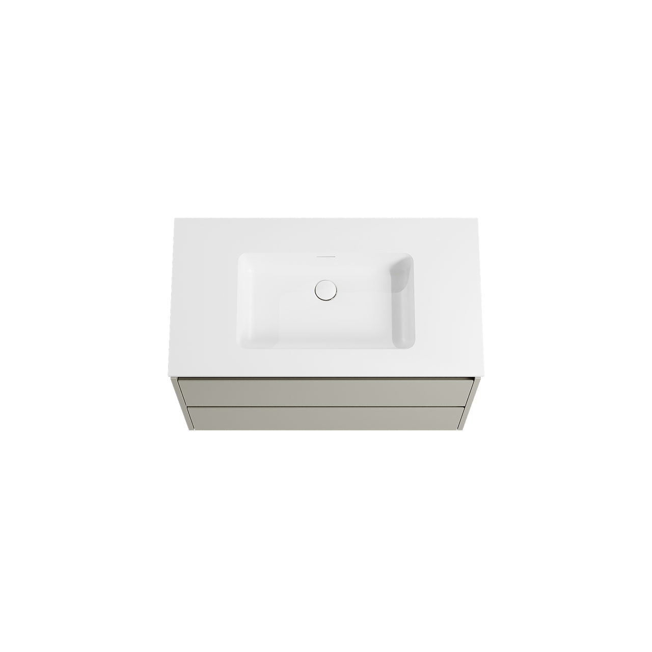 Storke Seda zwevend badmeubel 95 x 52 cm zijdegrijs met Mata enkele wastafel in solid surface mat wit