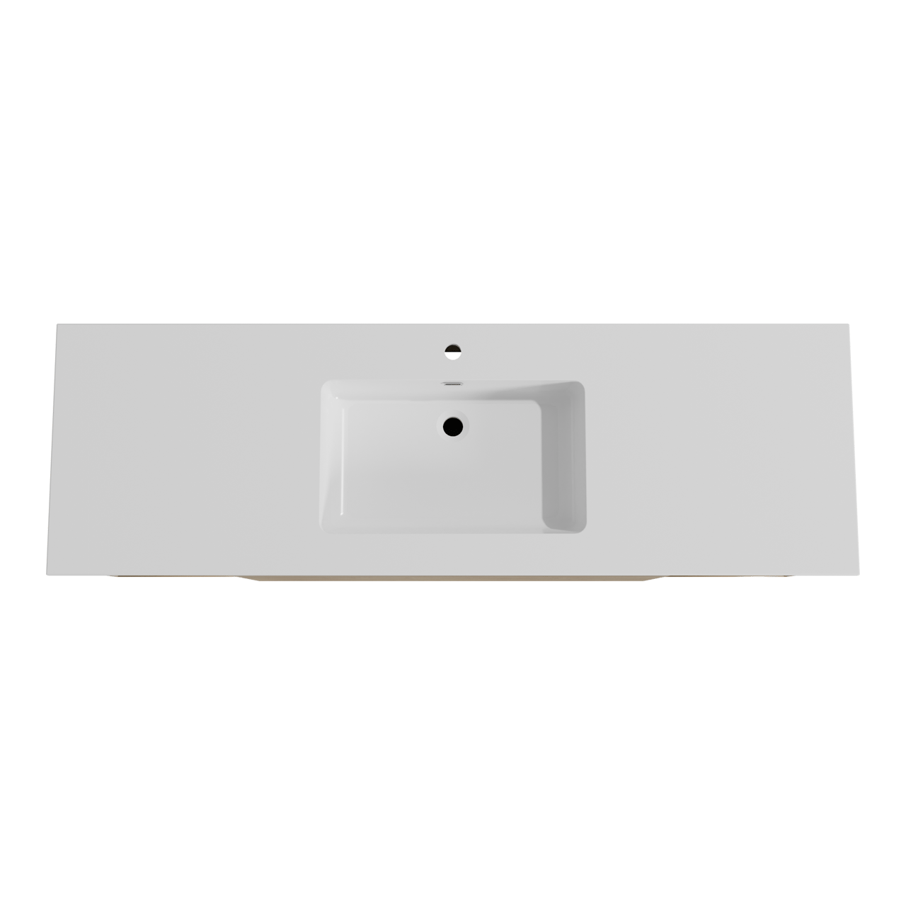 Storke Edge zwevend badmeubel 165 x 52 cm ruw eiken met Diva enkele wastafel in composietmarmer hoogglans wit