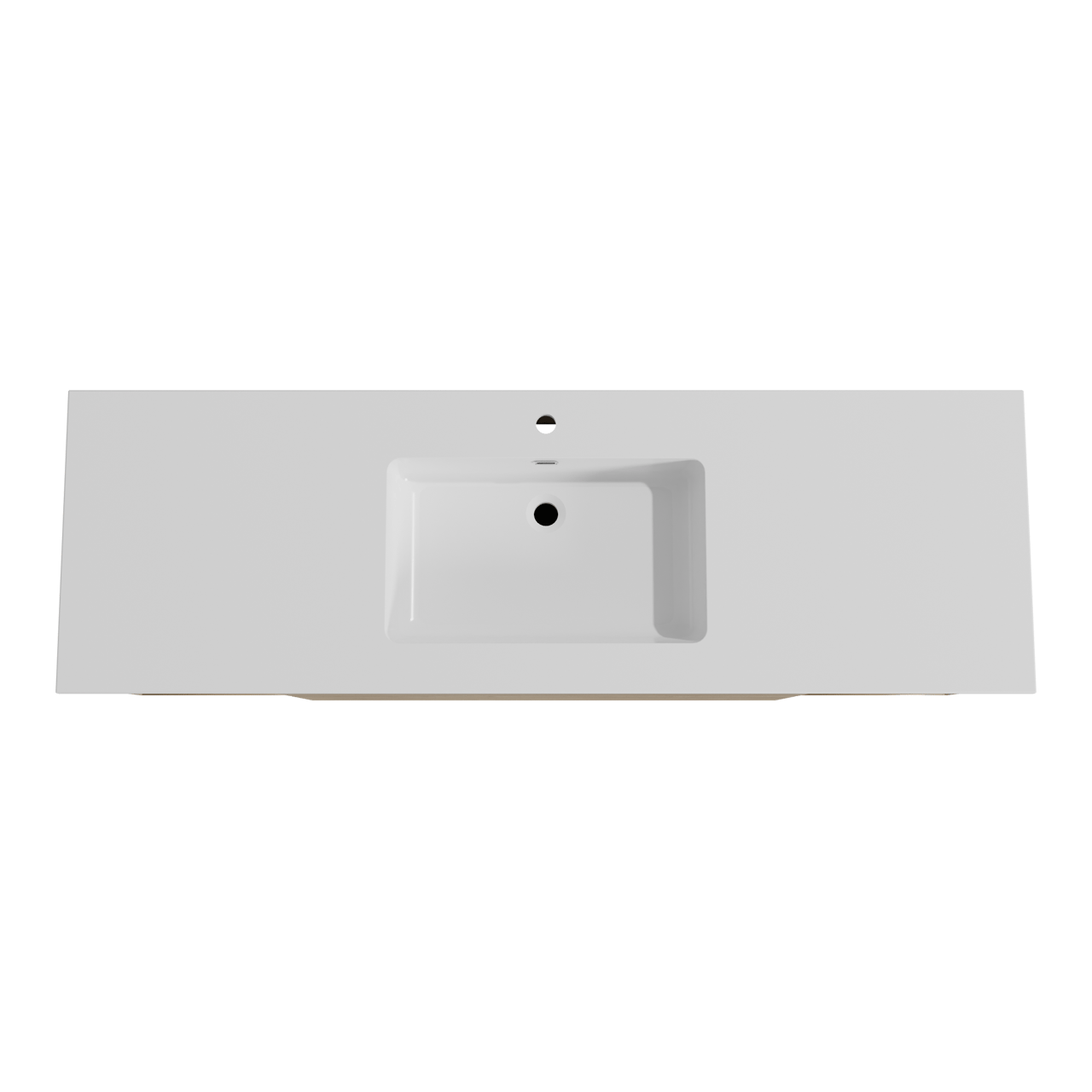 Storke Edge zwevend badmeubel 165 x 52 cm ruw eiken met Diva enkele wastafel in composietmarmer hoogglans wit