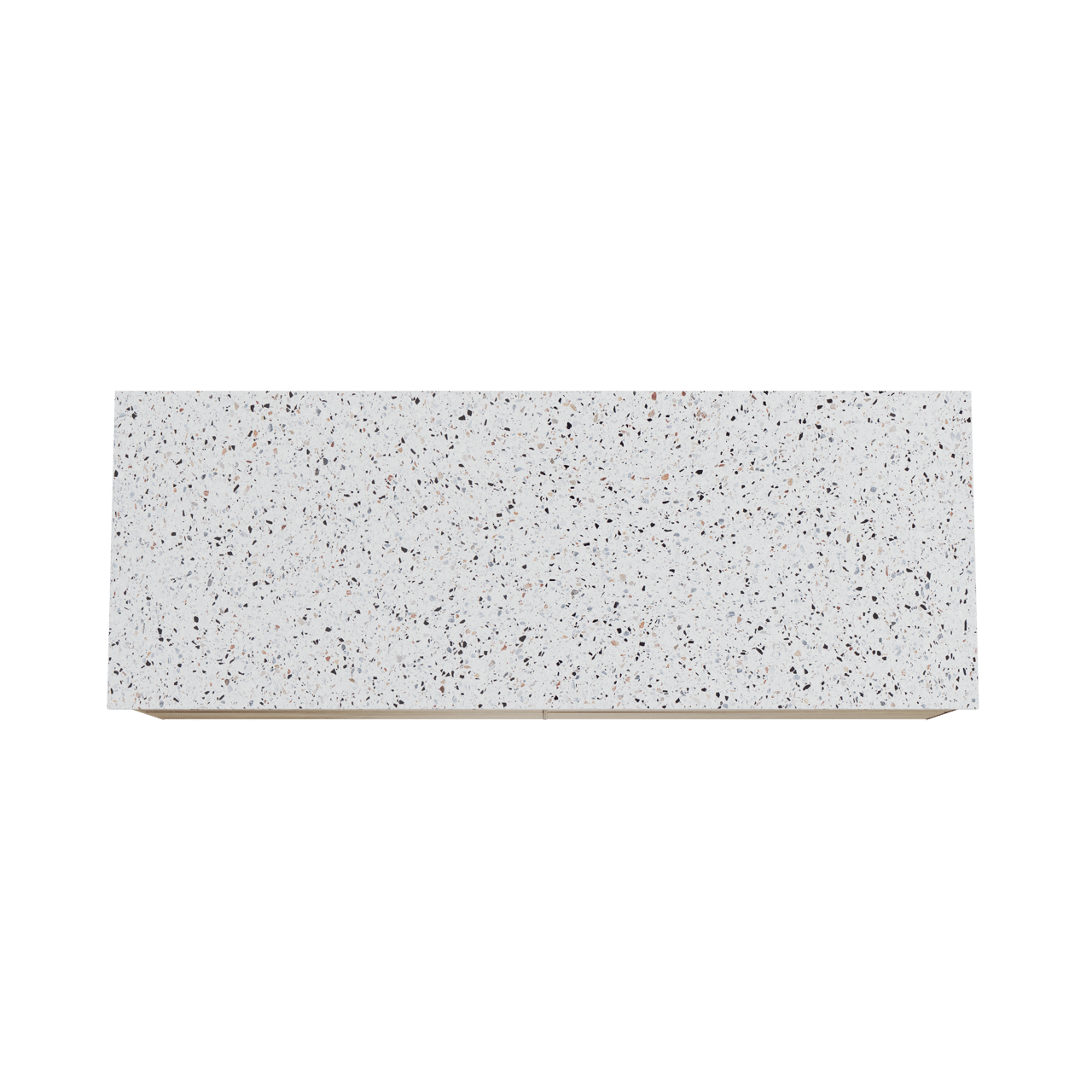 Balmani Mitra hängendes Möbelstück Set: 150 x 55 cm, Rohe Eiche, mit Stretto Einzel- oder Doppel Waschtischplatte, Terrazzo in Weiß/Schwarz matt