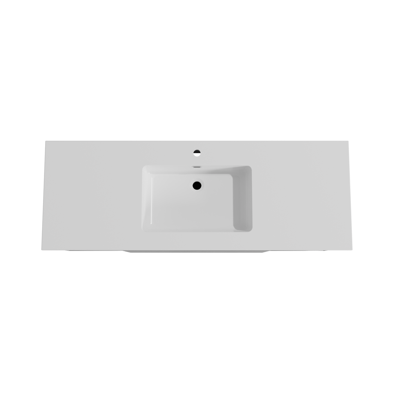 Storke Edge meuble salle de bains suspendu 145 x 52 cm béton gris foncé avec Diva plan simple en marbre composite blanc brillant