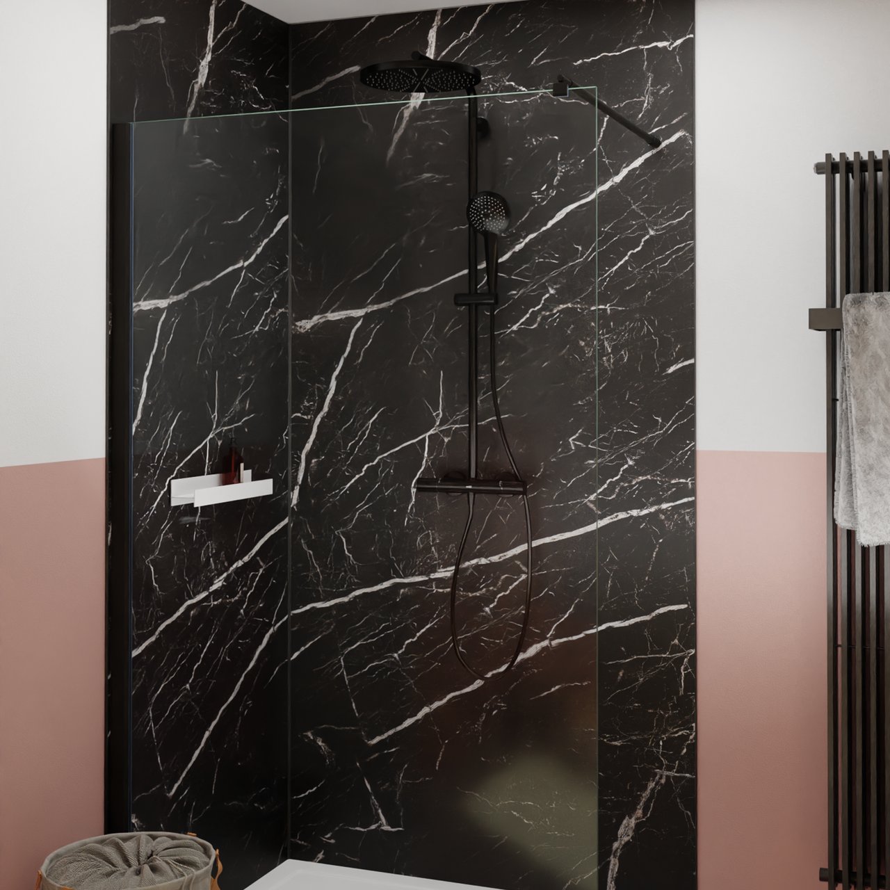 BLAUFOSS Nola 300 opbouw regendoucheset thermostatische kraan Mat Zwart