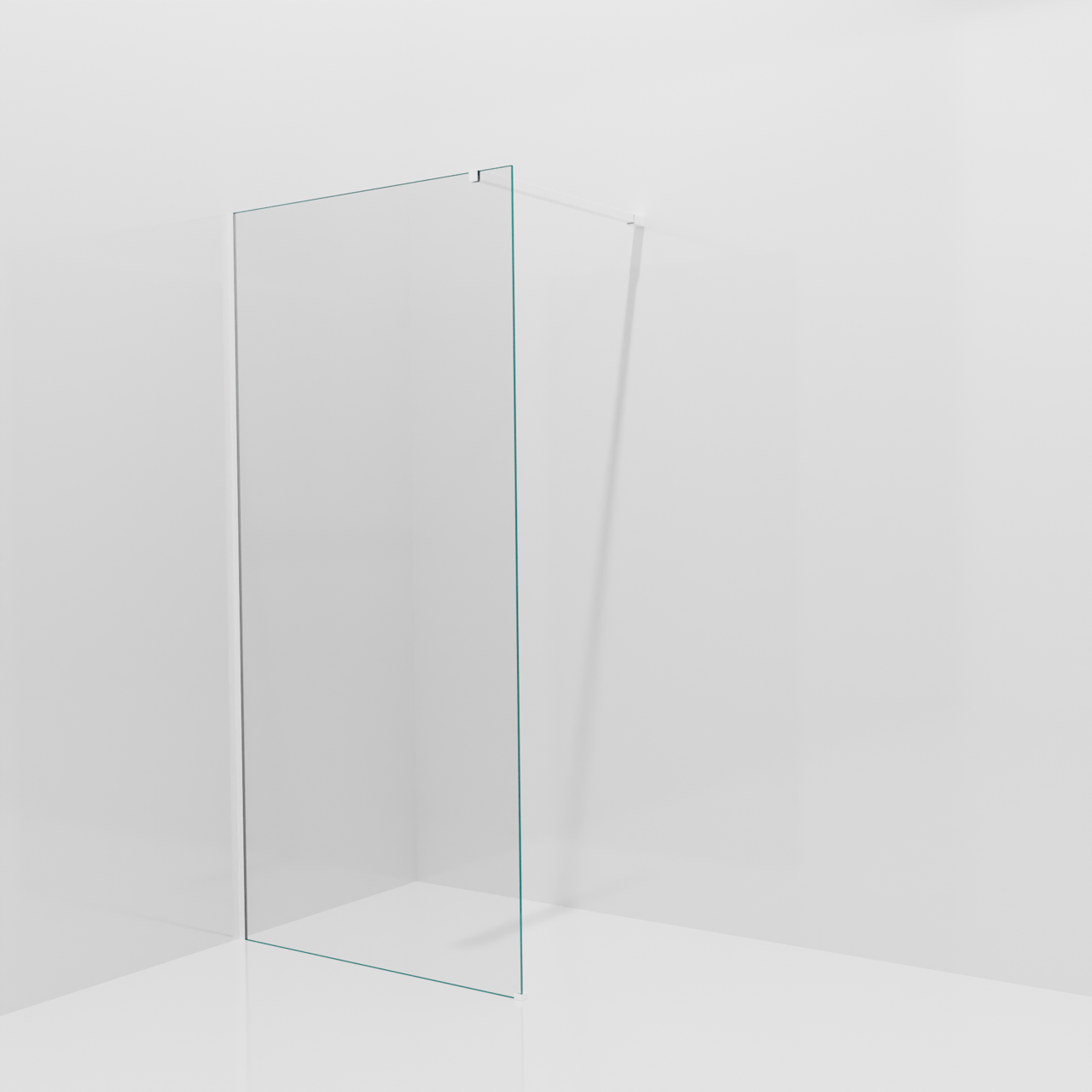 Balmani Modular Walk-In Dusche: 100 x 200 cm, Extra Klarglas, inklusive Coating, Profil Weiß matt