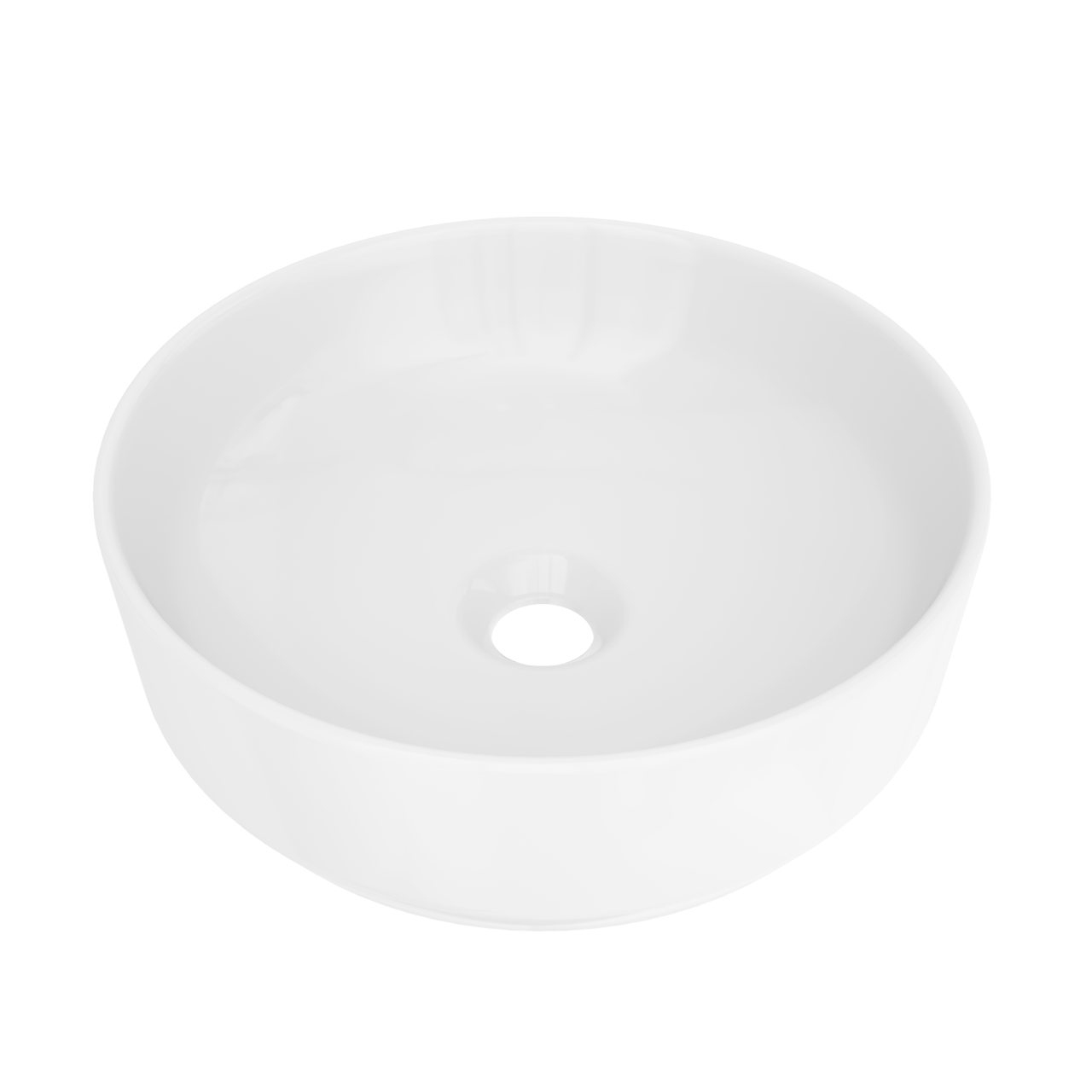 Luca Varess Perla vasque à poser porcelaine Blanc Brillant rond Ø 34 cm