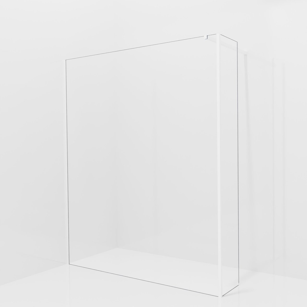 Balmani Modular Walk-In Dusche mit fester Seitenwand: 170 x 200 cm, Klarglas, Profil Weiß matt