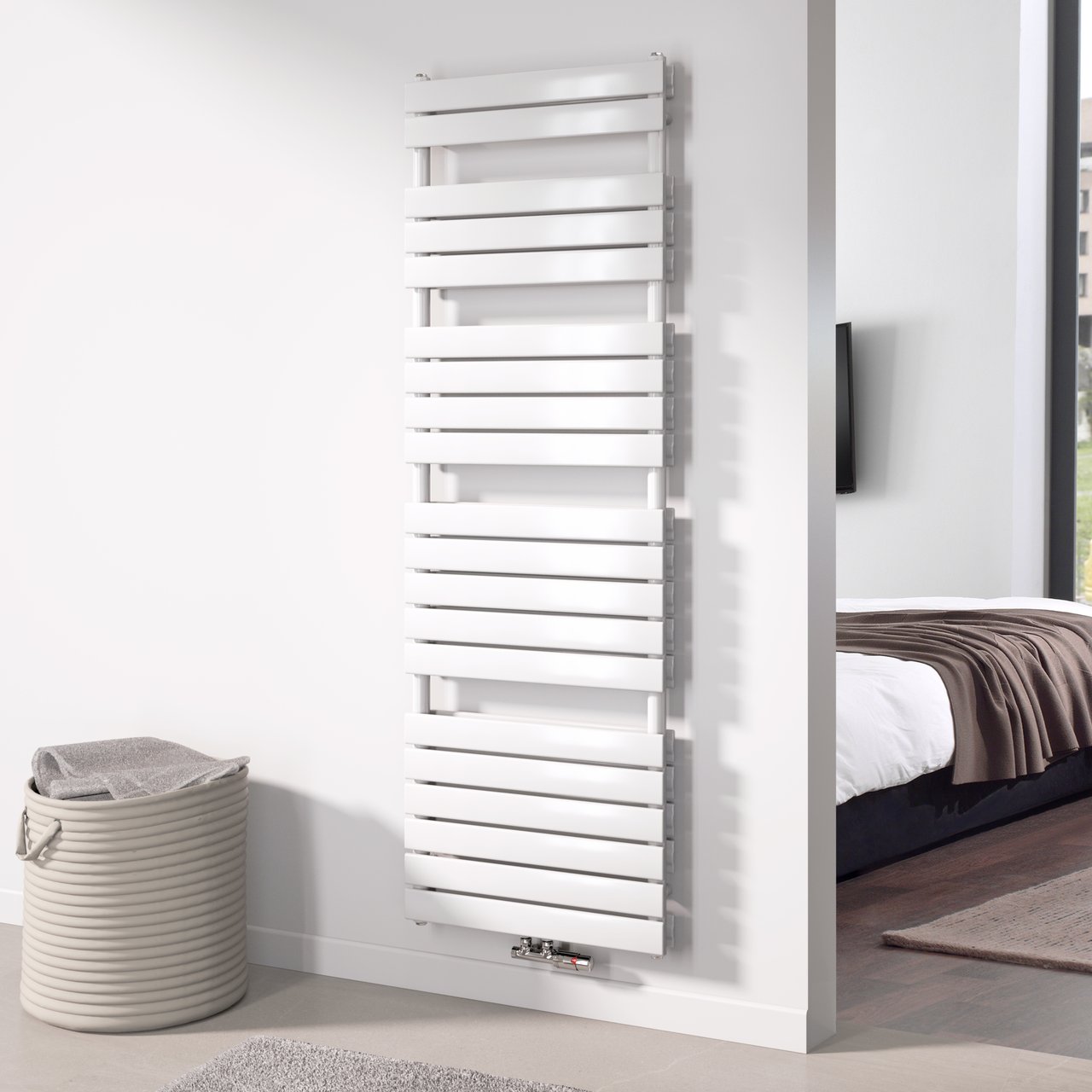 Vipera Vulcan sèche-serviettes doublé 60 x 183,5 cm chauffage central Blanc Brillant raccordement latéral et central 1.866W