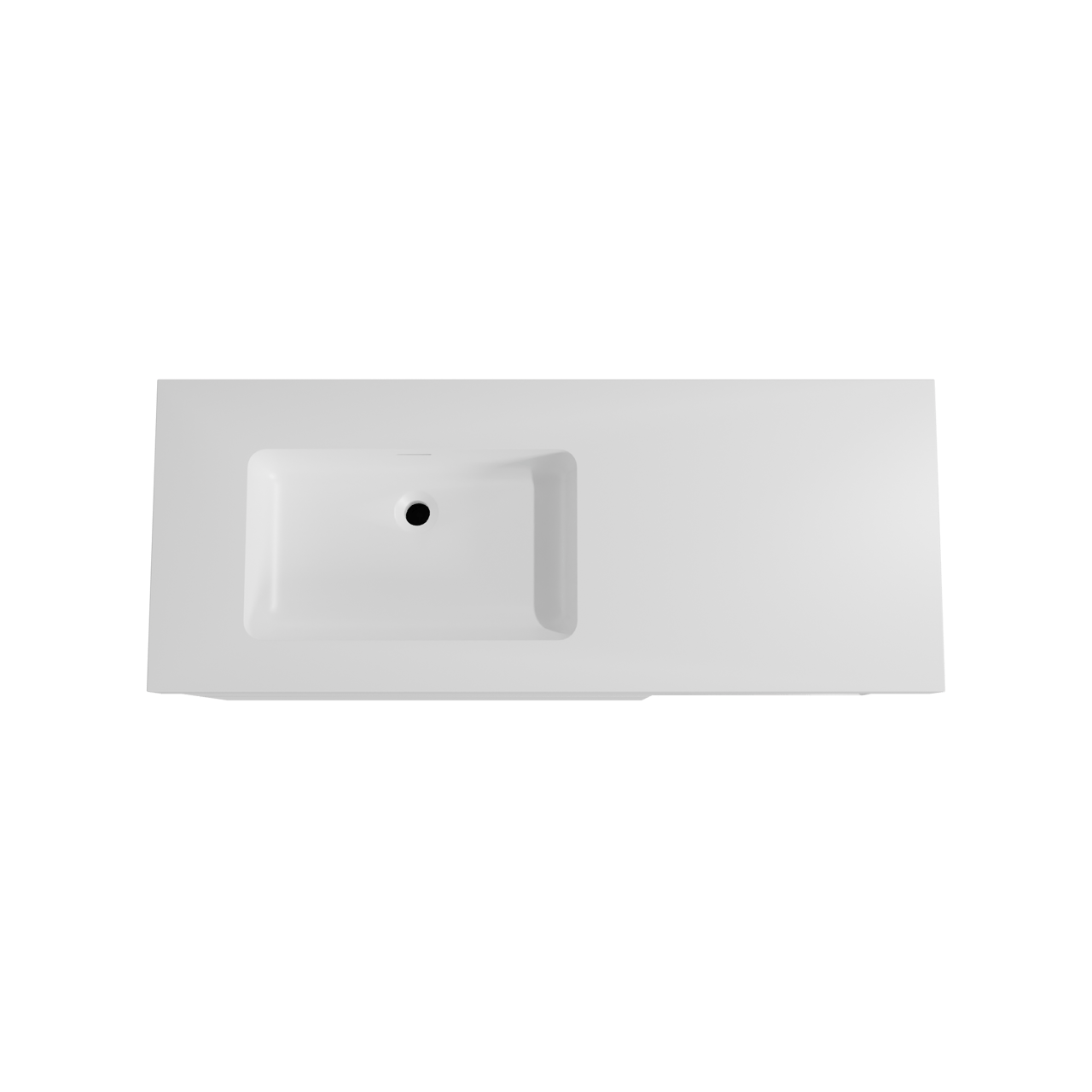 Storke Edge zwevend badmeubel 130 x 52 cm mat wit met Mata High asymmetrisch linkse wastafel in solid surface mat wit