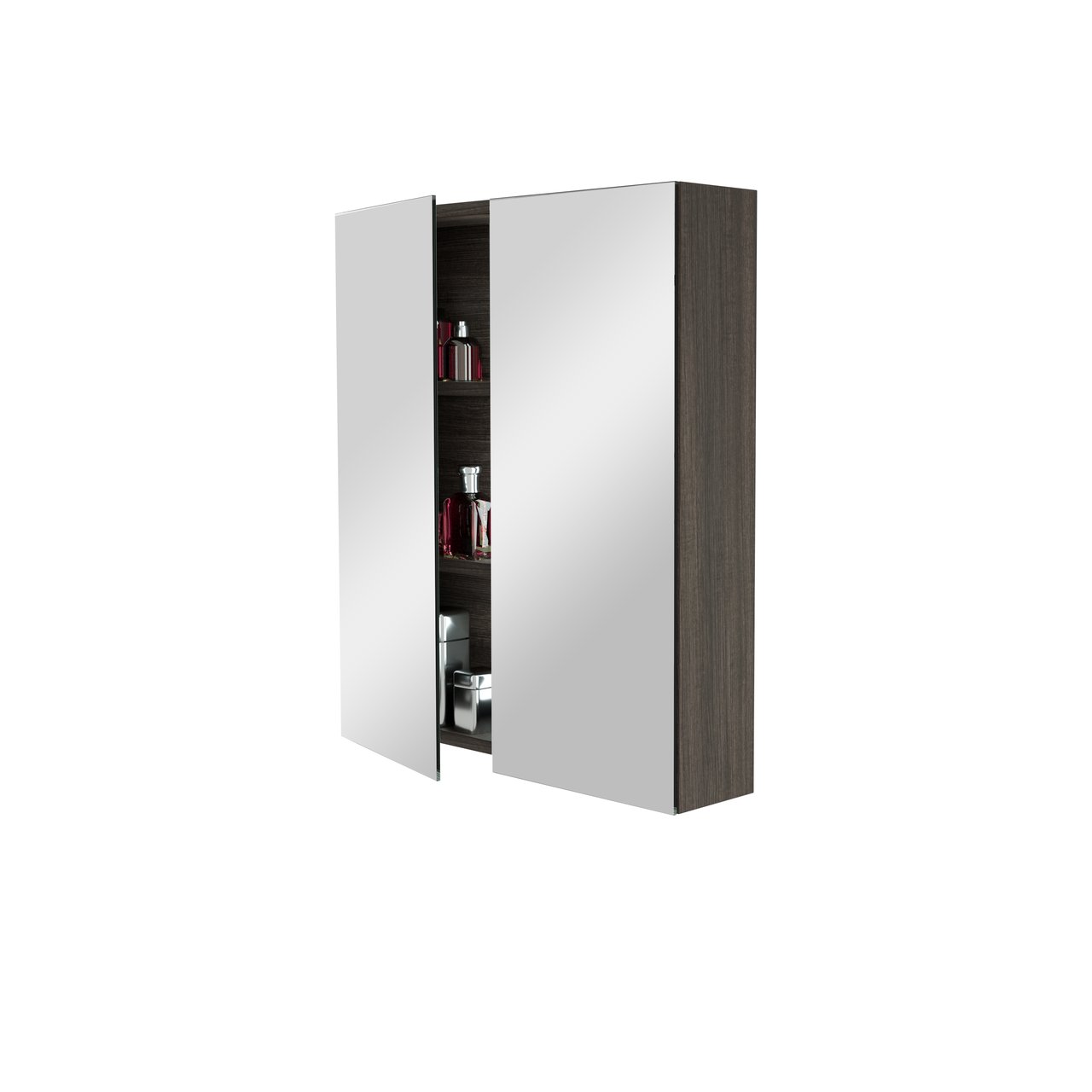 Storke Reflecta Spiegelschrank, 60 x 75 cm, Eiche schwarz rau