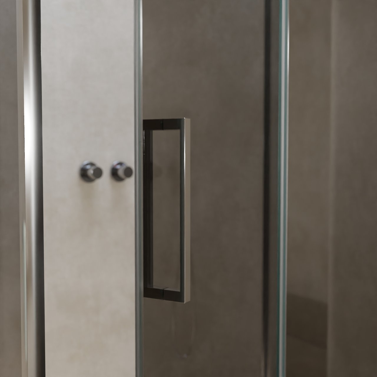 Balmani Senses Design douche d'angle avec porte pivotante à droite et paroi latérale fixe, 120 x 80 cm, Verre miroir reflex, Profil chrome