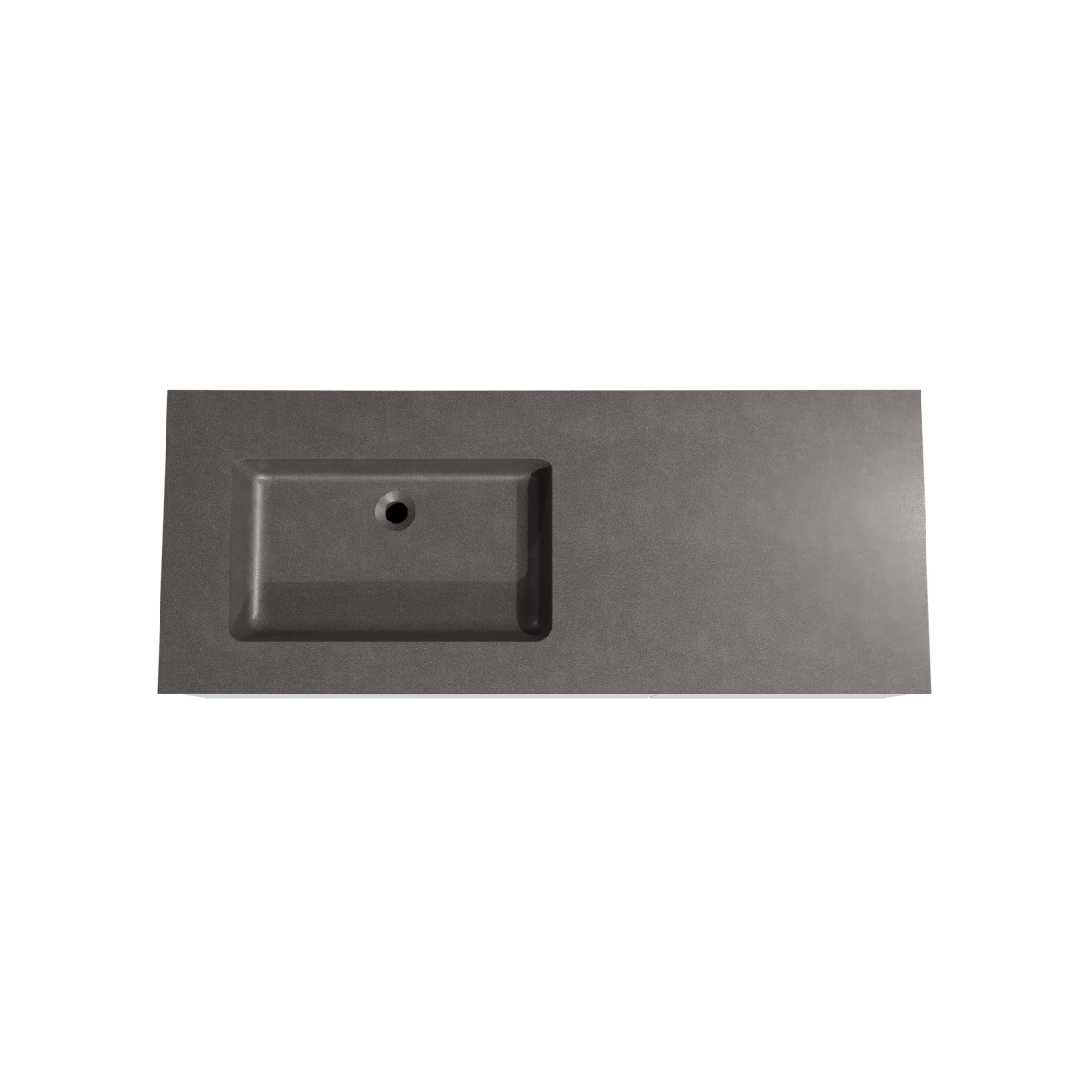 Storke Edge zwevend badmeubel 130 x 52 cm mat wit met Scuro asymmetrisch linkse wastafel in kwarts mat zwart