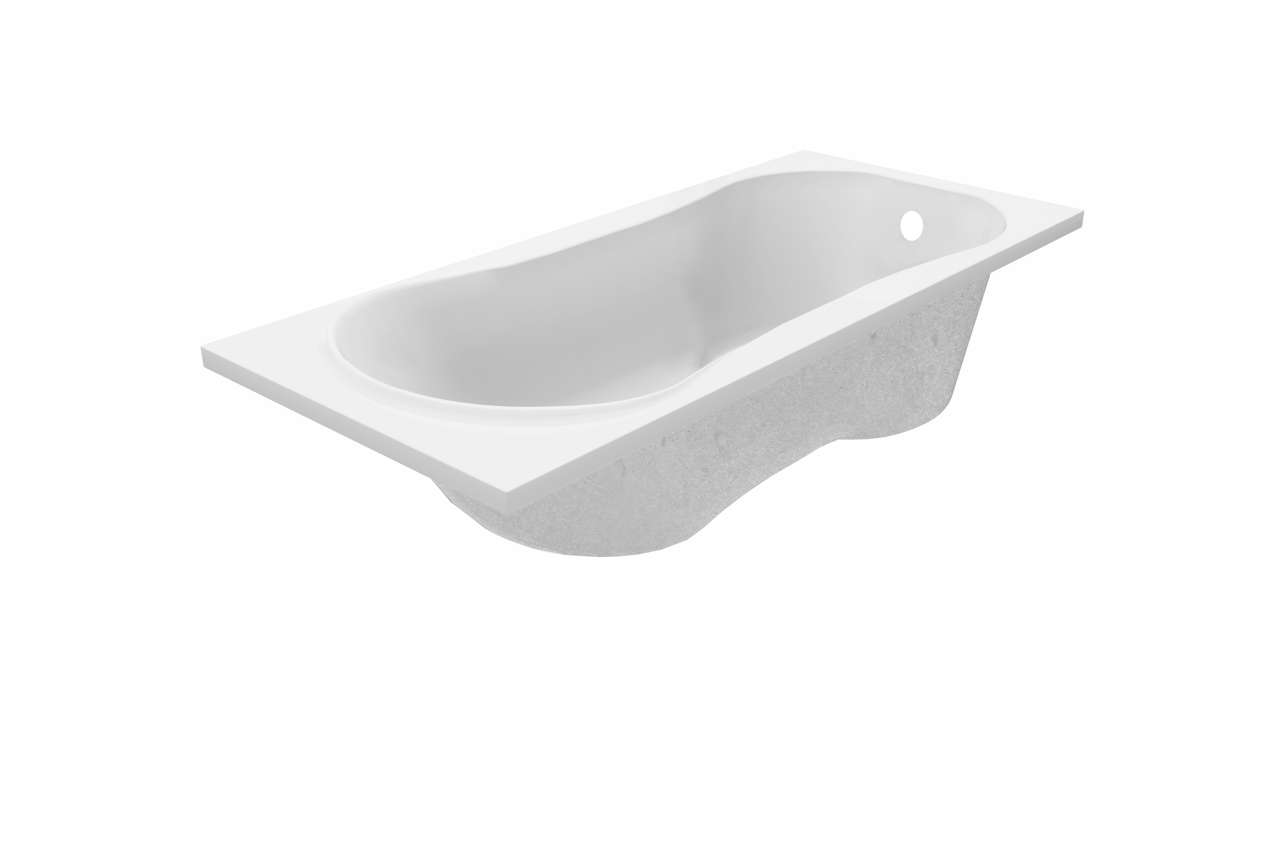 Luca Varess Trasime baignoire encastrable simple 170 x 75 cm acrylique blanc mat