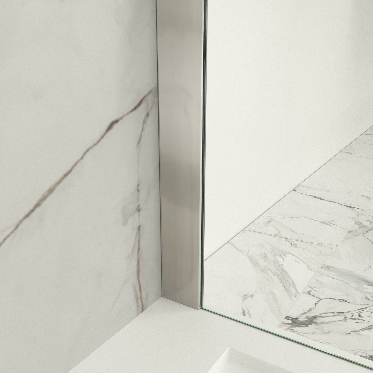 Balmani Modular douche à l'italienne 120 x 200 cm verre transparent avec bande matte profil inox brossé