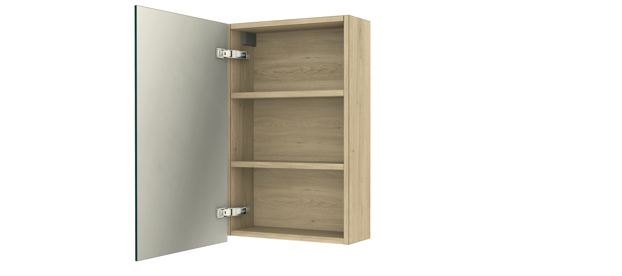 Balmani Lucida Spiegelschrank Bad: 45 x 72 cm, Eiche verwittert