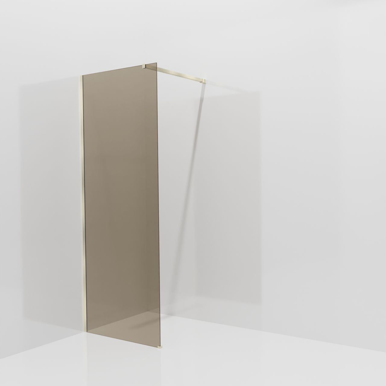 Balmani Modular douche à l'italienne: 80 x 200 cm, Verre bronze, avec coating, Profil Brushed Champagne Gold
