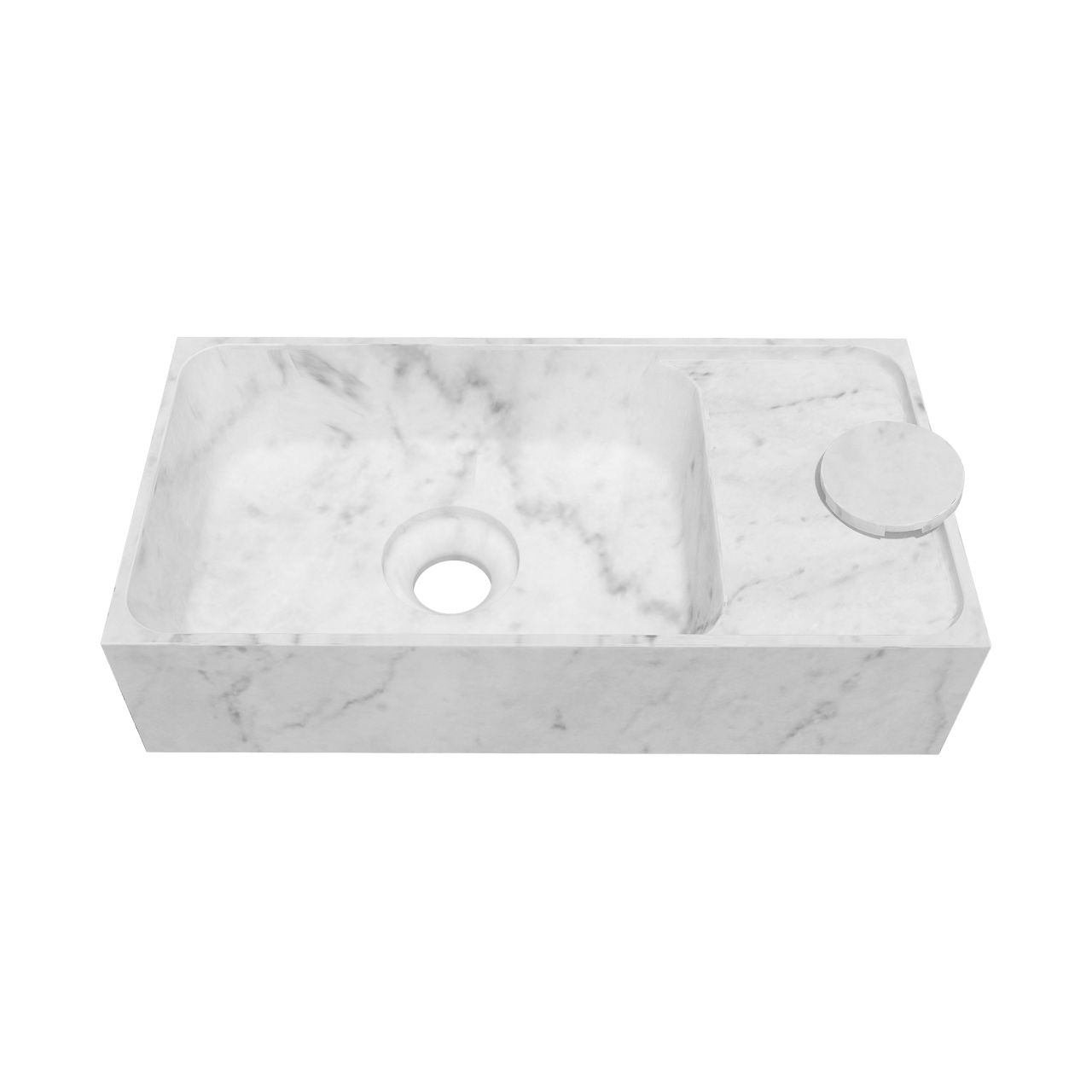 Balmani Dama Handwaschbecken: Carrara-Marmor, 42 x 21 cm