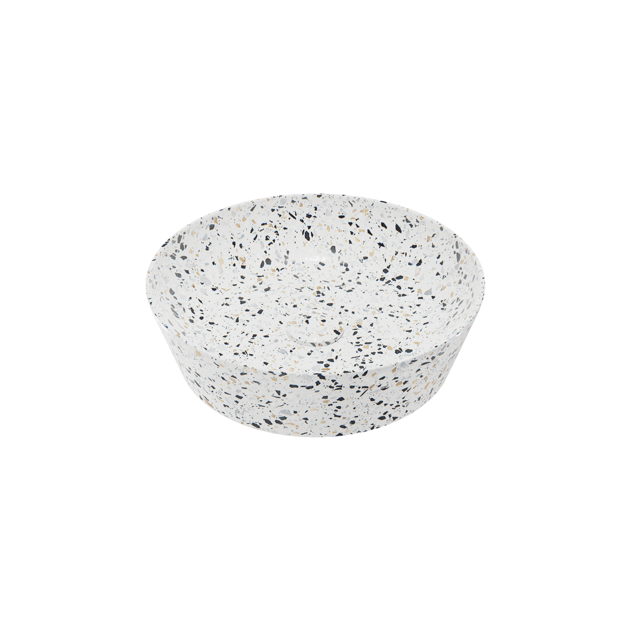 Balmani Still vasque à poser blanc/noir terrazzo mat rond  Ø 38 cm