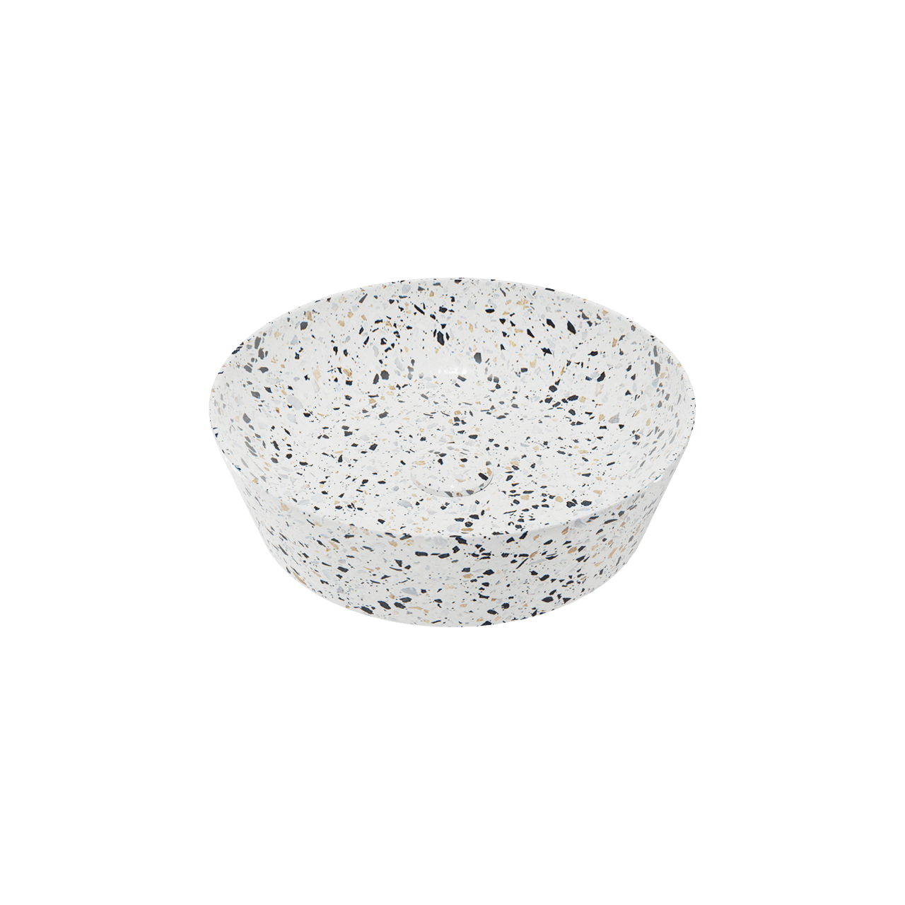 Balmani Still waskom mat wit/zwart terrazzo rond  Ø 38 cm