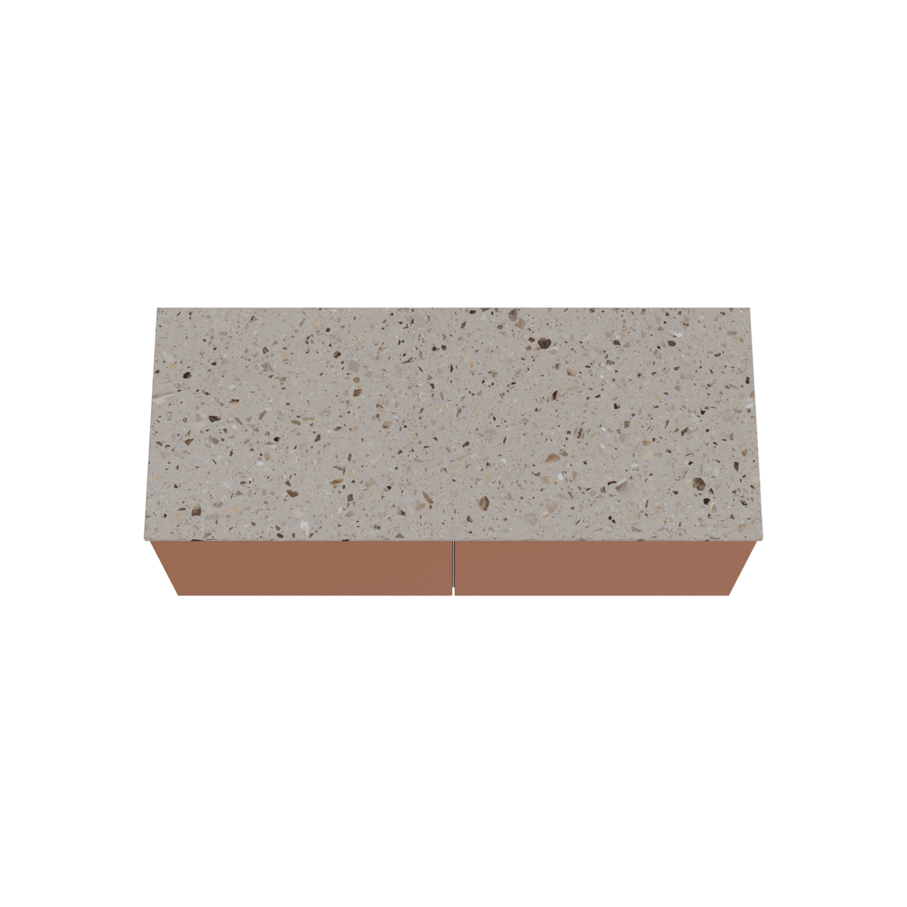Balmani Sfera meuble salle de bains suspendu 135 x 55 cm cotto avec Stretto tablette simple ou double en terrazzo greige terrazzo