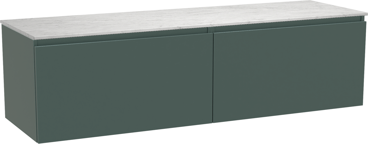 Balmani Sfera zwevend badmeubel 180 x 55 cm forest met Stretto enkel of dubbel wastafelblad in marmer carrara