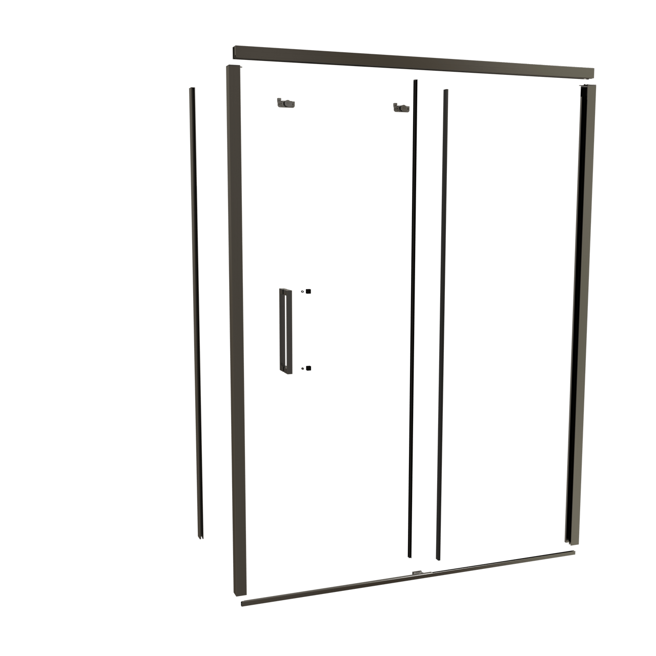 Balmani Senses Design 160 cm Rechts Profilset für Eckduschen mit Schiebetür Brushed GunMetal