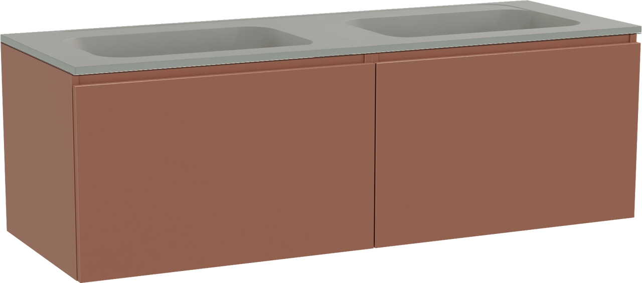 Balmani Sfera meuble salle de bains suspendu 150 x 55 cm cotto avec Tablo Strada double vasque en marbre composite soie grise