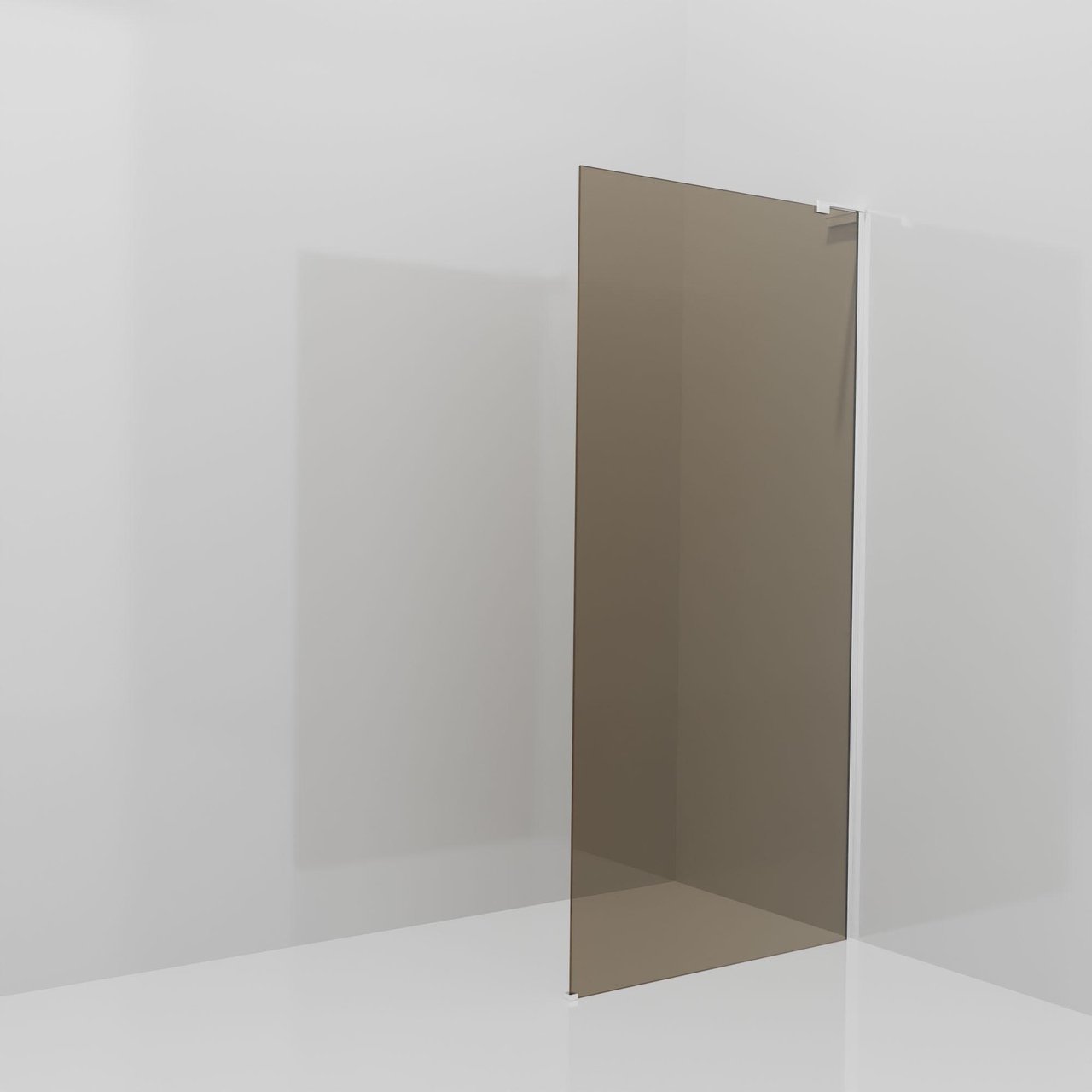 Balmani Modular inloopdouche: 100 x 200 cm, Brons glas, Glanzend chroom profielen met L-Shape