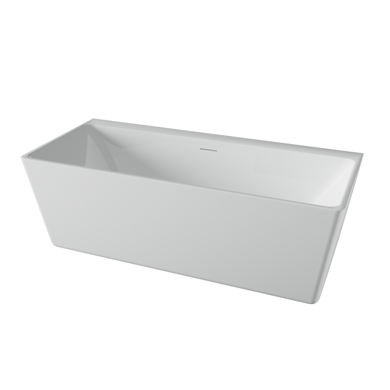 Luca Varess Coda halb freistehende Badewanne, 180 x 80 cm, Acryl, weiß matt