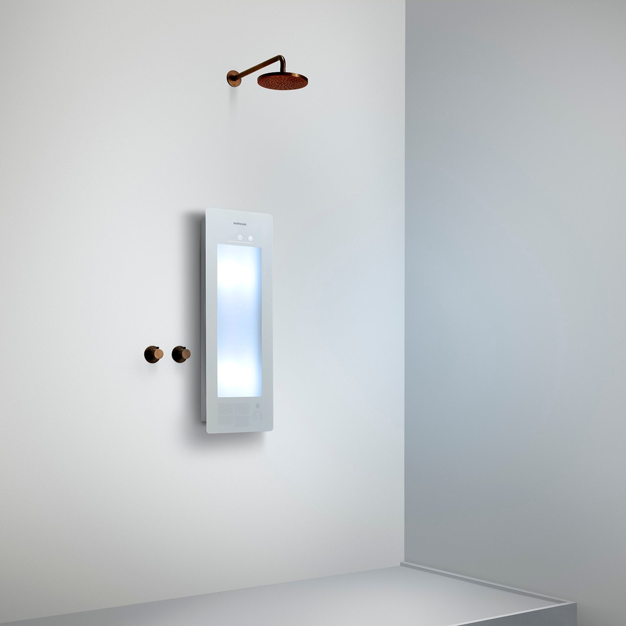 Sunshower Plus S en saillie en blanc avec lumière infrarouge et UV