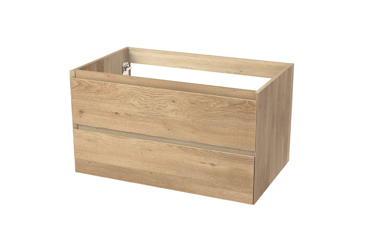 Balmani Mitra meuble sous-lavabo suspendu 90 x 55 cm chêne naturel 2 tiroirs