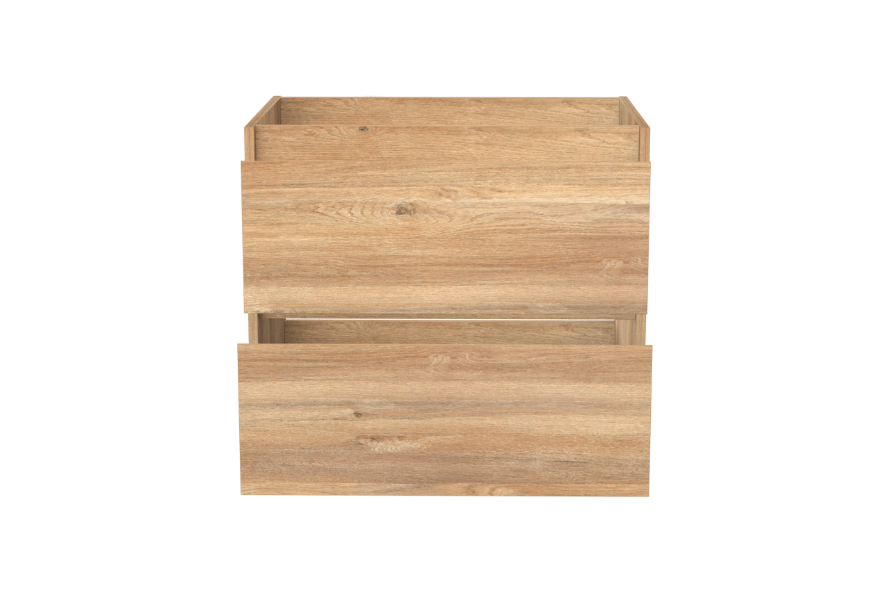 Storke Seda meuble sous-lavabo suspendu 75 x 52 cm chêne brut 2 tiroirs