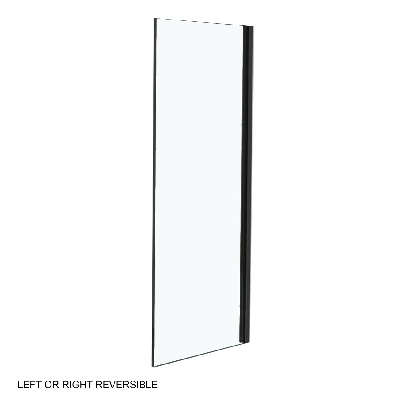 Luca Varess Morano Eckdusche: Drehtür, 2 fixierte Seitenwände, 90 x 120 cm, Klarglas, Schwarzes Profil, matt - Seitenwand