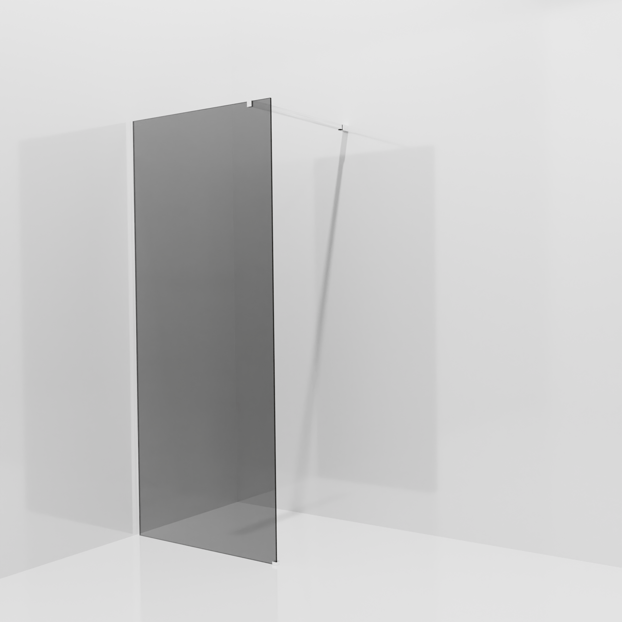 Balmani Modular douche à l'italienne: 90 x 200 cm, Verre fumé, avec coating, Profil Chrome brillant