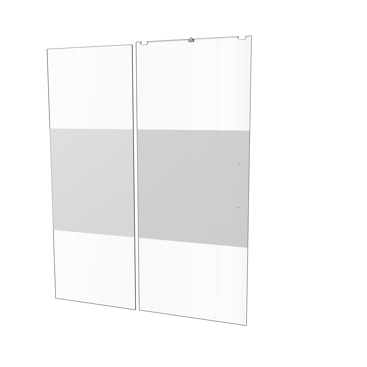 Balmani Senses Design douche schuifdeur links 160 cm x 210 cm Helder glas met matte strook glas