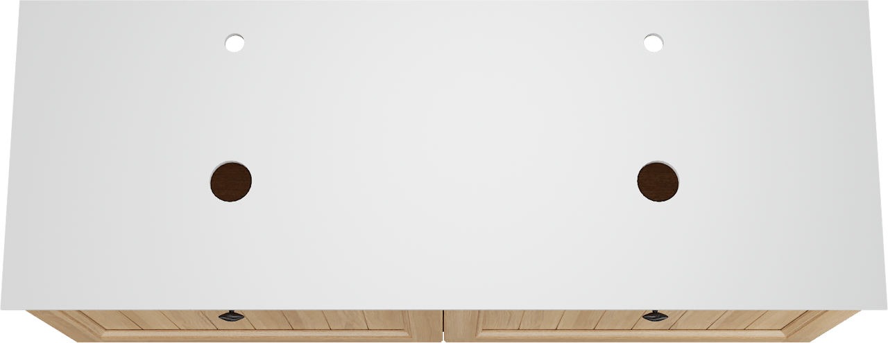 Balmani Lemon meuble salle de bains suspendu 150 x 55 cm, placage chêne naturel avec Facetta tablette double en blanc mat