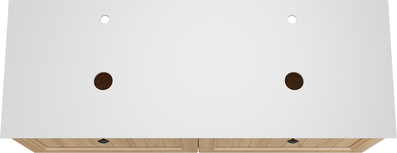 Balmani Lemon zwevend badkamermeubel 150 x 55 cm, fineer natuur eik met Facetta dubbel tablet in mat wit